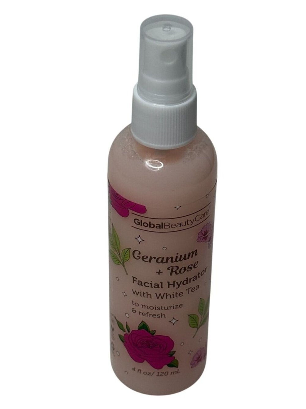 Global Beauty Care Geranium Rose Facial Hydrator White Tea Spray 4 oz